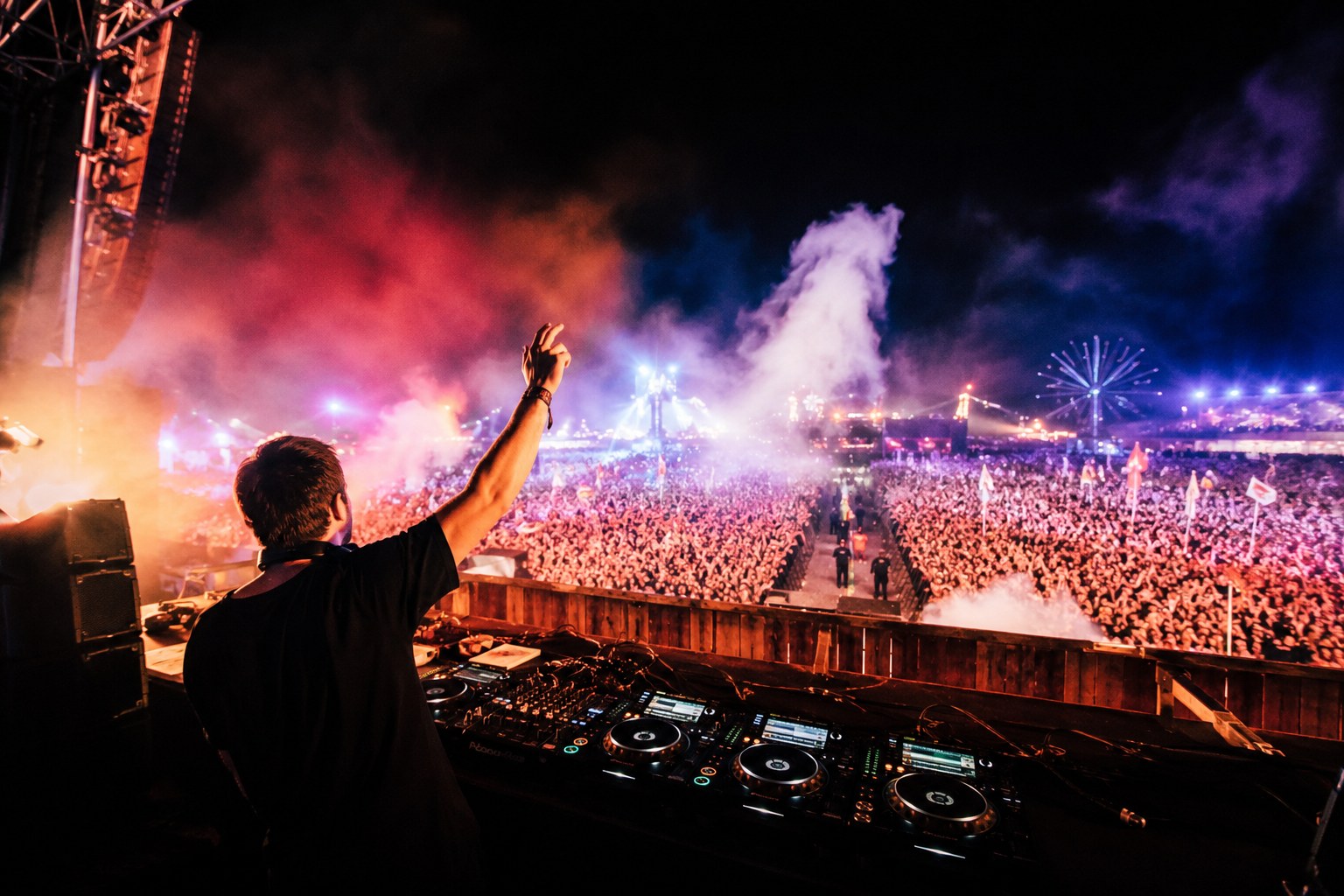 DJ looking out over crowd